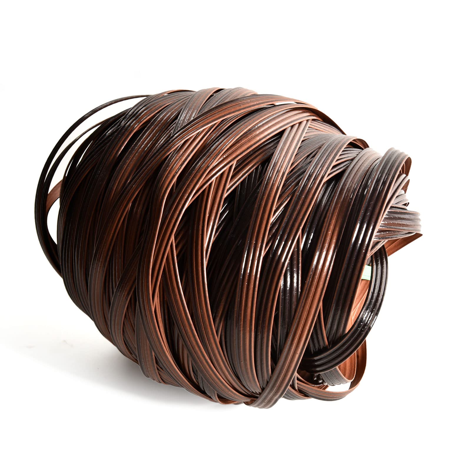 OneGas Wicker Repair Kit, 230Ft/70m Synthetic Rattan Repair Material Waterproof Flat Ribbon for Garden Patio Furniture and Rattan Chair Sofa Basket(8mm W x1.2mm THK), Deep Coffee Stripes,7#