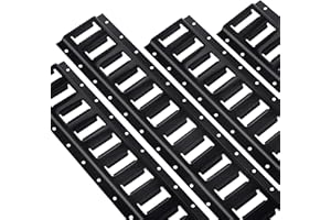 STARLEAPARTS 2' E Track Rail Tie-Down Kit - Heavy Duty 4 Pack Etrack Rails System - Power Coated Steel E Track Bar Rails for Securing Cargo, Garages, Trailers, Vans with 6,000 lbs Breaking Strength