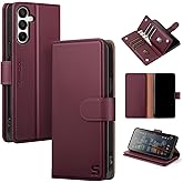 Shieldtop Compatible with Samsung Galaxy A16 5G Wallet Case with Card Holder,Women Men RFID Blocking PU Leather Folio Flip TPU Protective Cover Credit Card Slots,Phone Case for Galaxy A16,Wine Red
