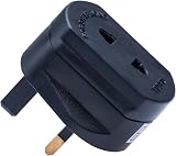 Keple UK Toothbrush Adaptor 2 Pin to 3 Pin Plug Shaver Socket Black