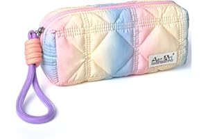 AEN ART Pencil Pouch, Original Aesthetic Gradient Color Pencil Bag, Light Weight Organize Case with Zipper Strip& Easy Loop for Girls Adults, Big Capacity Makeup Pouch