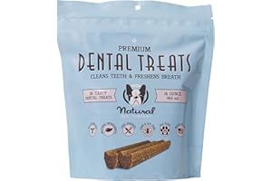Natural Dog Company Dental Chews for Dogs – Freshens Breath & Helps Reduce Plaque & Tartar, Natural No-Brushing Oral Care Treats, Vet Formulated, Made in USA, 18 Count