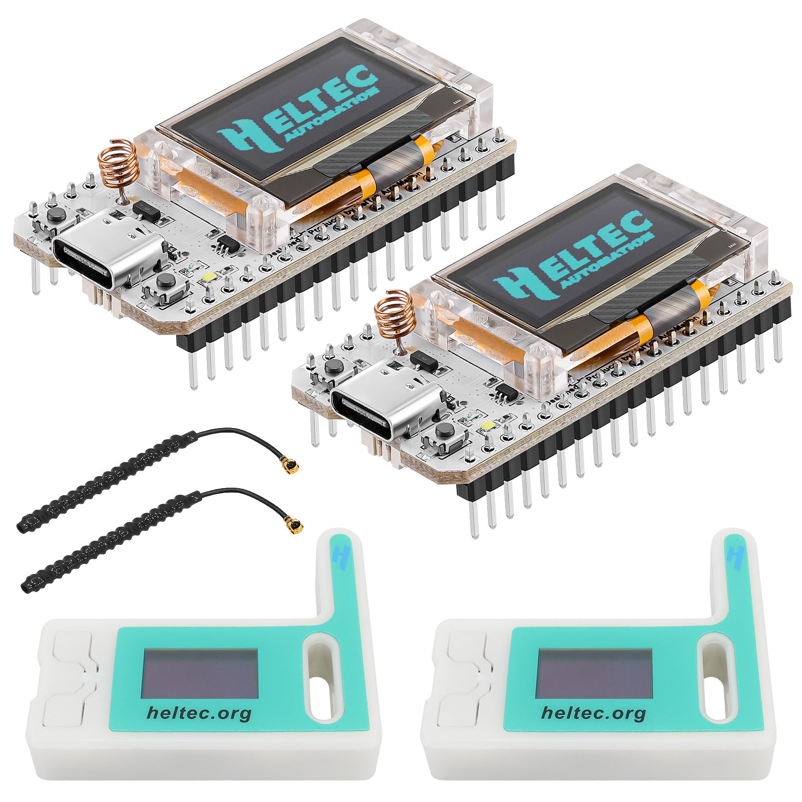 Photo 1 of MakerFocus 2 Set ESP32 LoRa V3 Development Board with 915 MHz Antenna and Case Integrated WiFi Bluetooth SX1262 CP2102 0.96-inch OLED Display Type C for Meshtastic IoT Arduino Intelligent Scenes