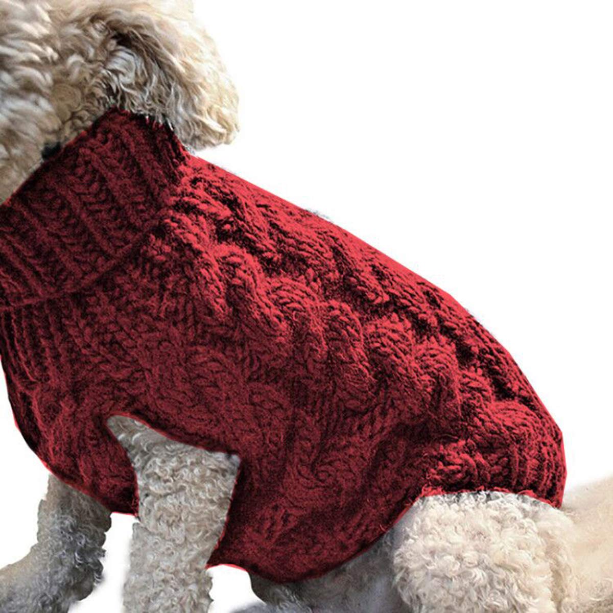 Petyoung Dog Sweater Vest Warm Coat, Pet Soft Knitting Wool Winter Sweaters Knitted Crochet Coat Clothes for Small Medium Dogs