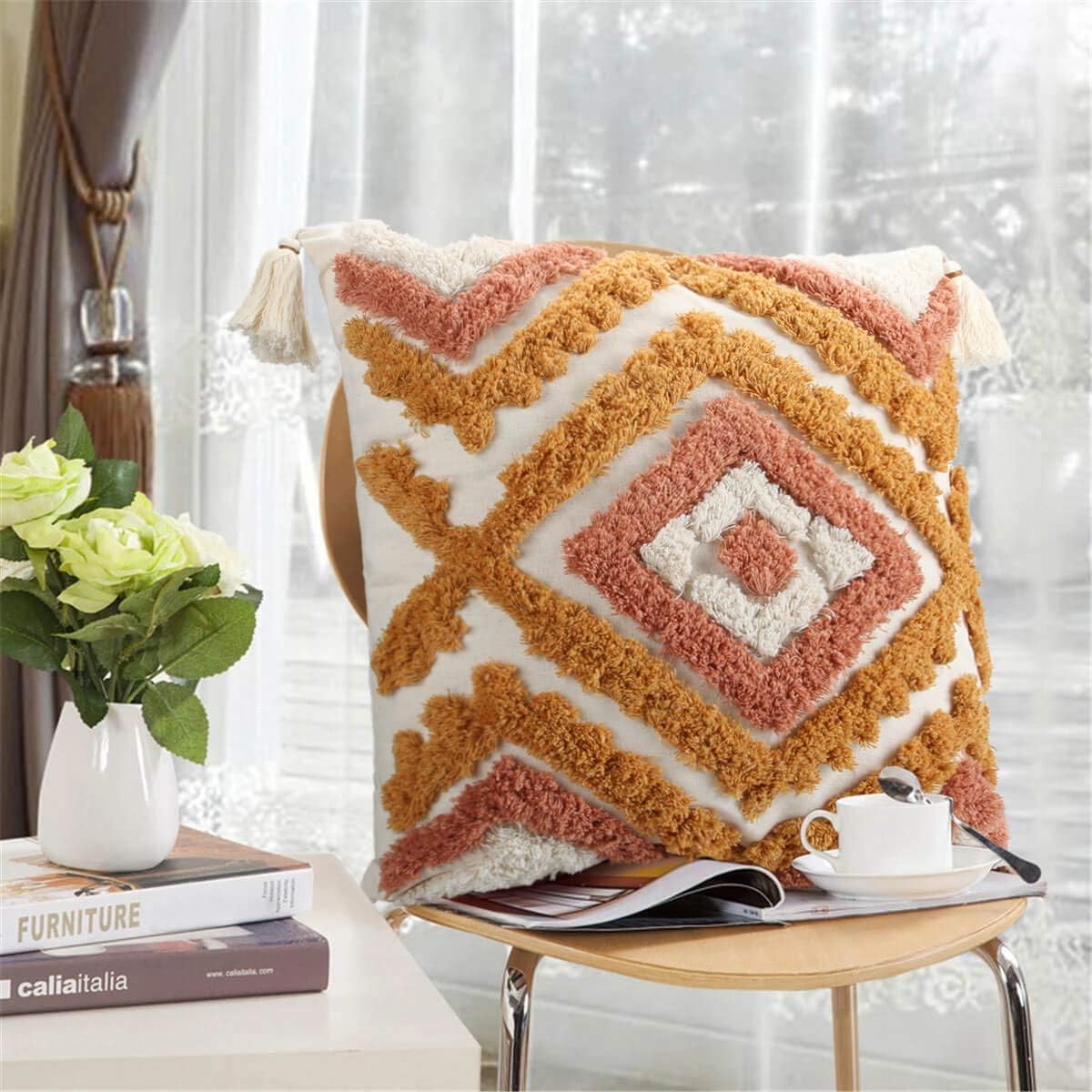 ANGELLOONG Boho Throw Pillow Covers 