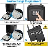 Diyife Key Safe Weatherproof Lock Box 4-Digit Combination Outdoor Key Storage view 4