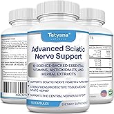 Advanced Sciatic Nerve Support Relief: Alpha Lipoic Acid Vitamin, Benfotiamine - 12 in 1 Sciatica Supplements - 120 Capsules- 30-60 Supply- Made in USA