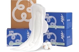 RPE LIFE 100% Organic Super Long Overnight Pads with Wings, Extra Heavy Sanitary Pads for Women Ultimate Absorbency, Ultra Thin Extra Coverage Cotton Period Menstrual Pads (Extra Long Overnight, Size 6, 30ct)