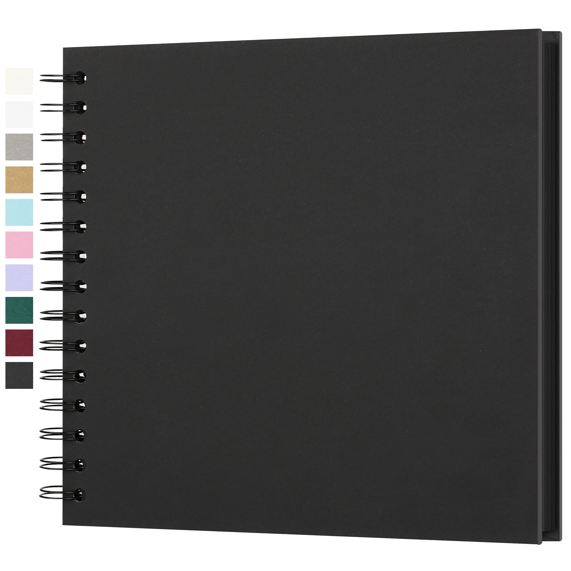 Yopih DIY Scrapbook Album 20.5x20.5 cm Hardcover Kraft Paper Scrap Book with 20 Sheets Memory Book for Family and Wedding Photography, Black