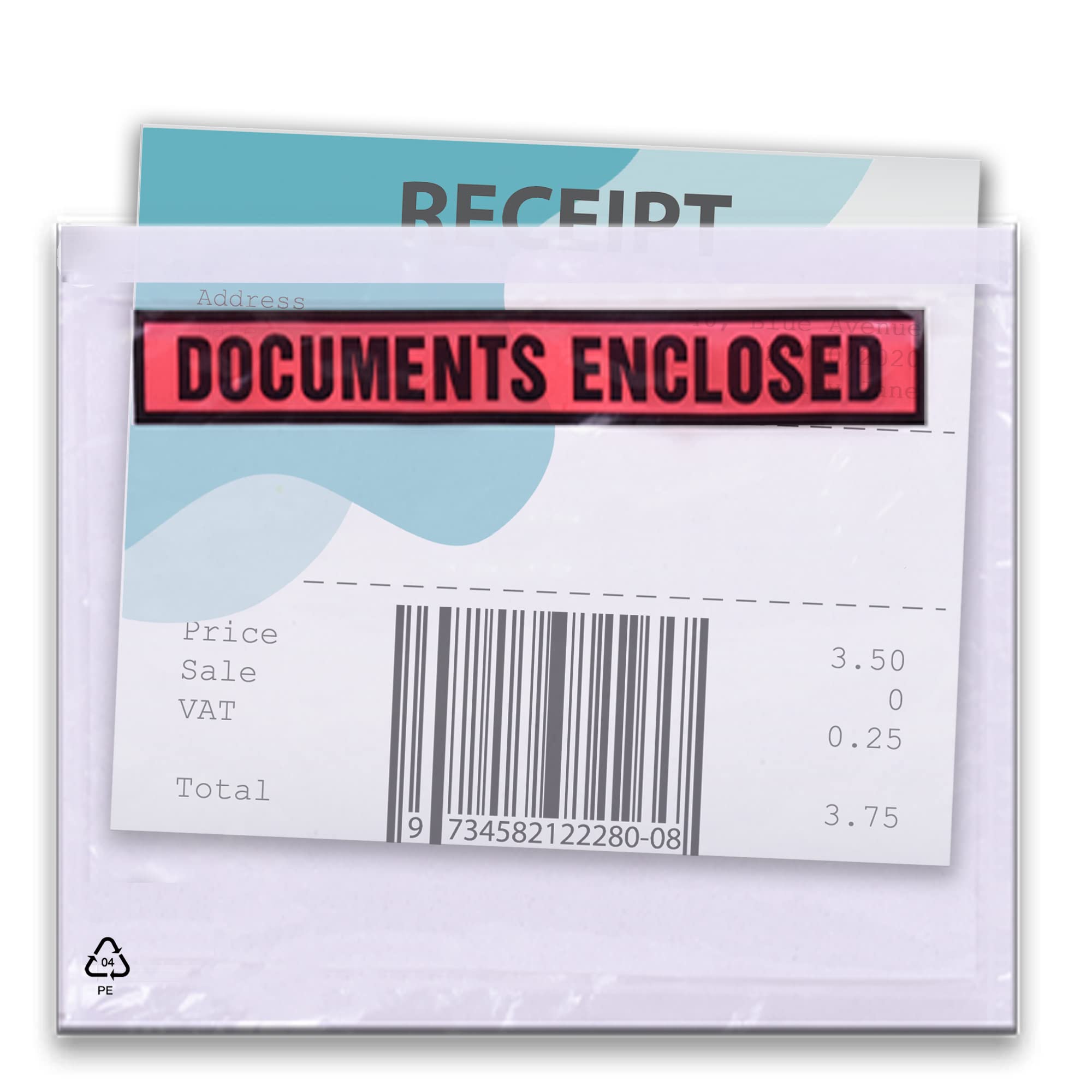 Triplast 100 x A7 Printed Document Enclosed Wallet (95 x 125 mm) | Peel & Seal Clear Plastic Envelopes/Sleeves/Pockets/Wallets | Attach Invoices, Packing Lists & Delivery Notes to Parcels
