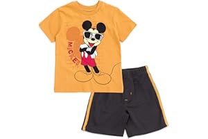 Disney Mickey Mouse Donald Duck Goofy Pluto Baby T-Shirt and Mesh Shorts Outfit Set Infant to Little Kid