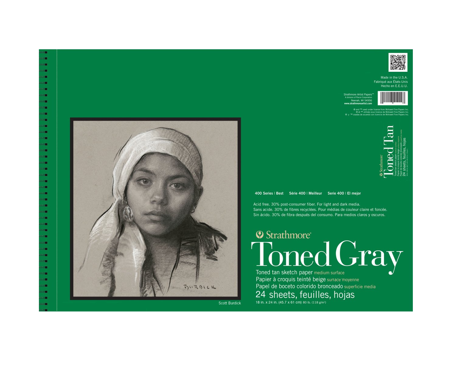 Strathmore Toned Gray Sketch Pad 18X24