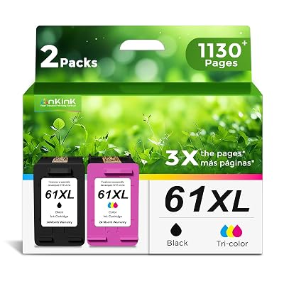 Ankink 61XL Ink Cartridge Replacement for HP 61 XL(Black Color Combo Pack) for HP61 HP61XL for 4500 5530 4630 2540 4502 2542 4635 5535 4501 3050 2541 3510 2514 3512 1000 1010 1510 Printers