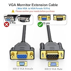 UV-CABLE VGA Extension Cable, VGA Cable Male to