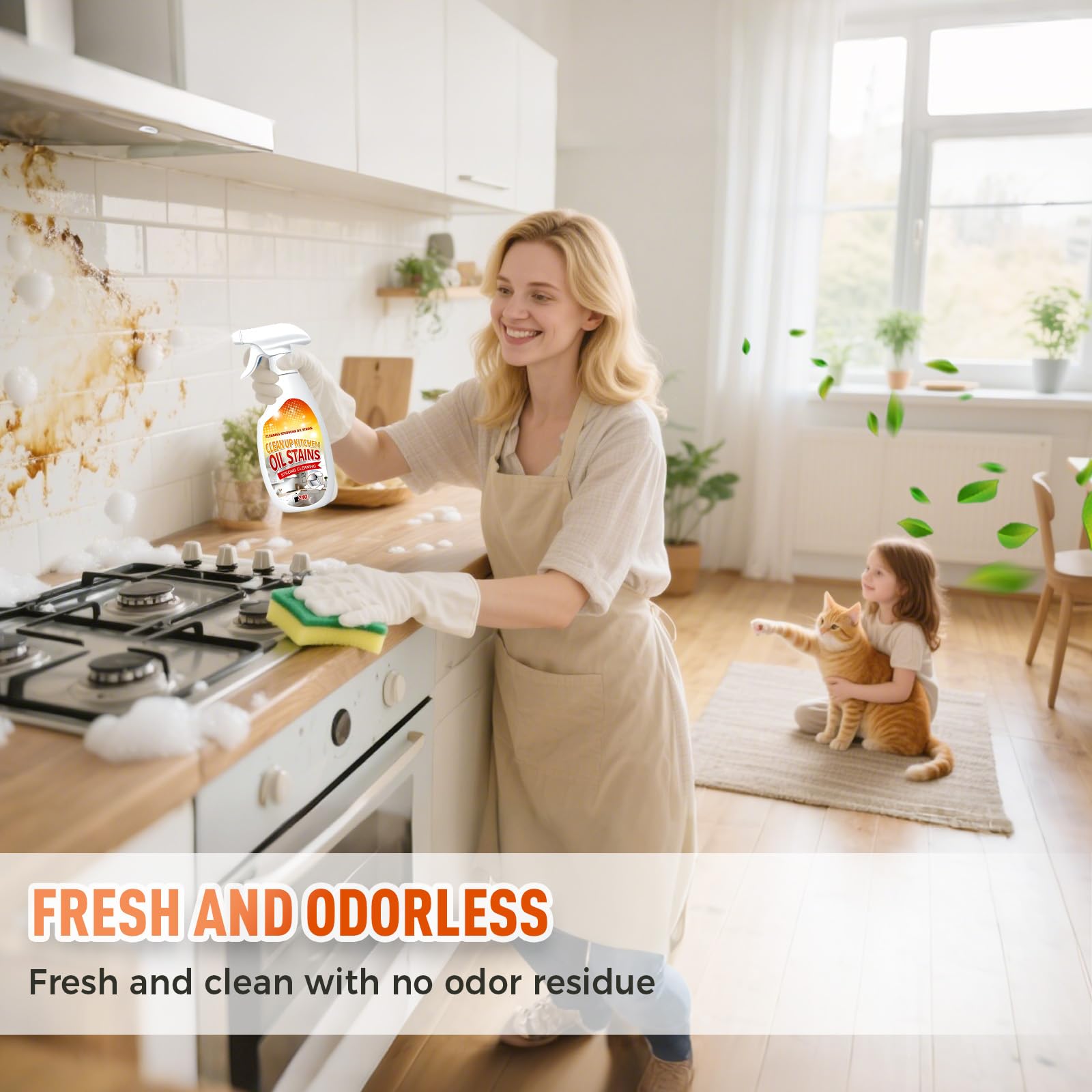 Heavy Duty Kitchen Degreaser, 2026 Neu Fettlöser Küchenreiniger Backofenreiniger Geeignet für Küche Backofen Grill und Herd 240ml (1 Stück) 8