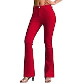 roswear Women's Trendy Stretchy Flare Jeans Mid Rise Bootcut Curvy Denim Pants