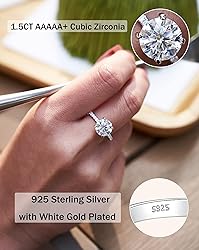 Oivley 1.5CT Round Engagement Rings for Women