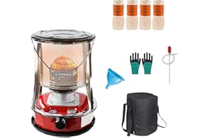 Jueraori Portable Kerosene Stove Heater, Kerosene Space Heater 9000 BTU for Patio Outdoor Camping Fishing Kerosene Heater, Indoor Office Balcony Heating, Send 4 Replacement Wick, Storage Bag and Else