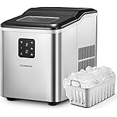 Cozeemax Ice Maker Machine Countertop, Self-Cleaning, 26lb 2 Cube Sizes in 24 Hours, 9 Ice Cubes in 6 Minutes, Ice Machine wi