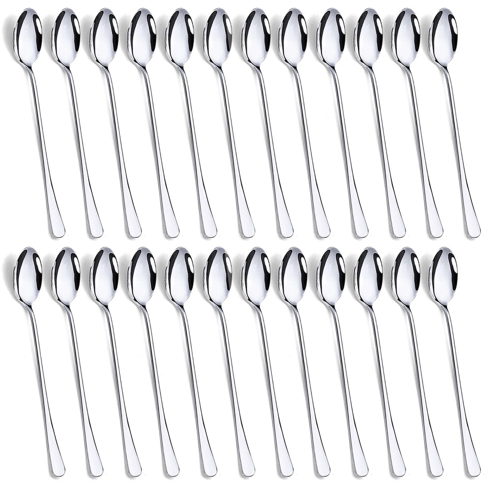 Latte Spoons Set of 24, PionStar Stainless Steel Long Teaspoons Set, 7.7 Inch (19.5cm), Dishwasher Safe, Tea Spoons/Sundae Spoons/Coffee Spoons/Cake Spoons/Dessert Spoons for Home/Restaurant