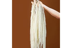 5Pcs Dried Amaranthus Hanging Flowers, 23" White Preserved Natural Wisteria for Wedding Arch, Fall Thanksgiving, Table Center