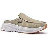 OrthoComfoot Men's Orthopedic Slip-On Loafers Walking Shoes: Casual Comfortable Arch Support Slippers for Plantar Fasciitis, Soft Canvas Orthotic Shoes for Foot and Heel Pain Relief