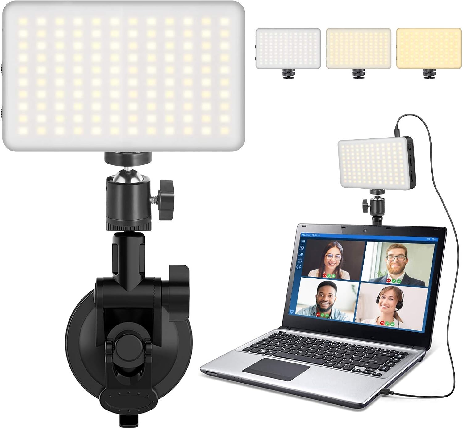 Laptop Light for Video Conference, ULANZI Notebook Computer Suction