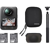 DJI Osmo 360 Essential Combo, 360 Camera with 1-Inch 360° Imaging, Native 8K 360° Video, 4K/120fps & 170° Boost Video, 1.2m Invisible Selfie Stick Kit, Extended Battery Life with 2 Batteries