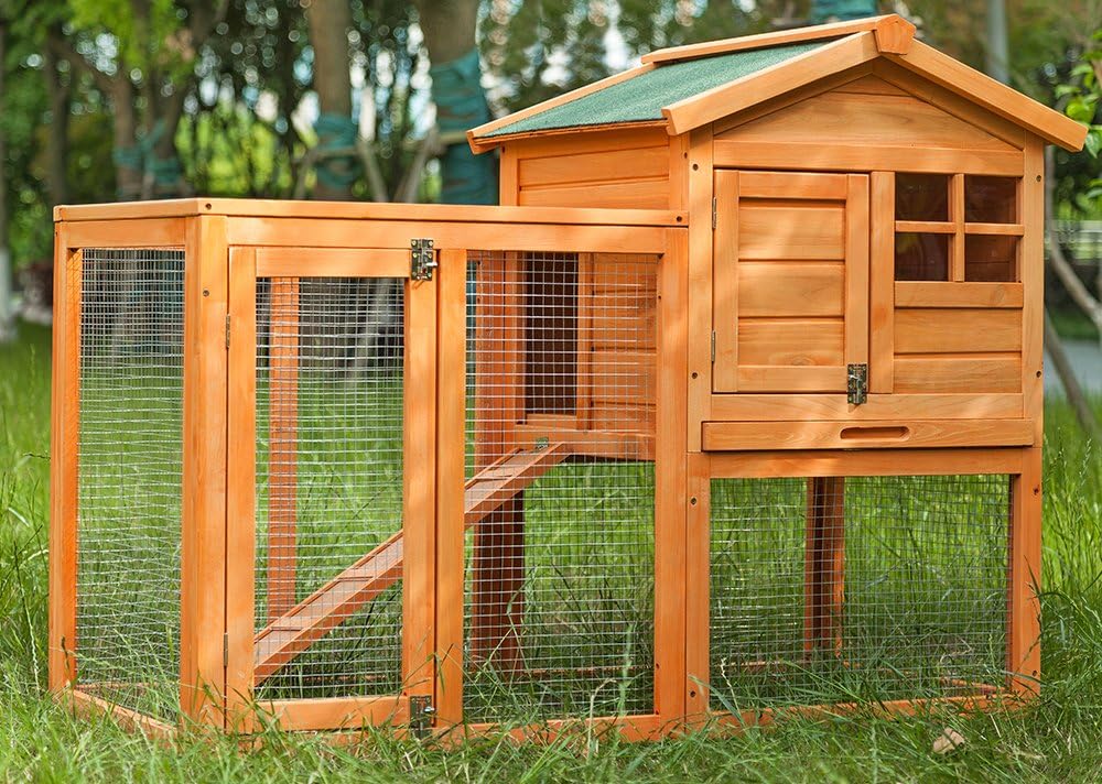 purlove rabbit hutch wood house pet cage for small animals