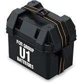 Attwood 9082-1 Small Battery Box with Mounting Kit and Strap, Fits U1 Batteries, Black