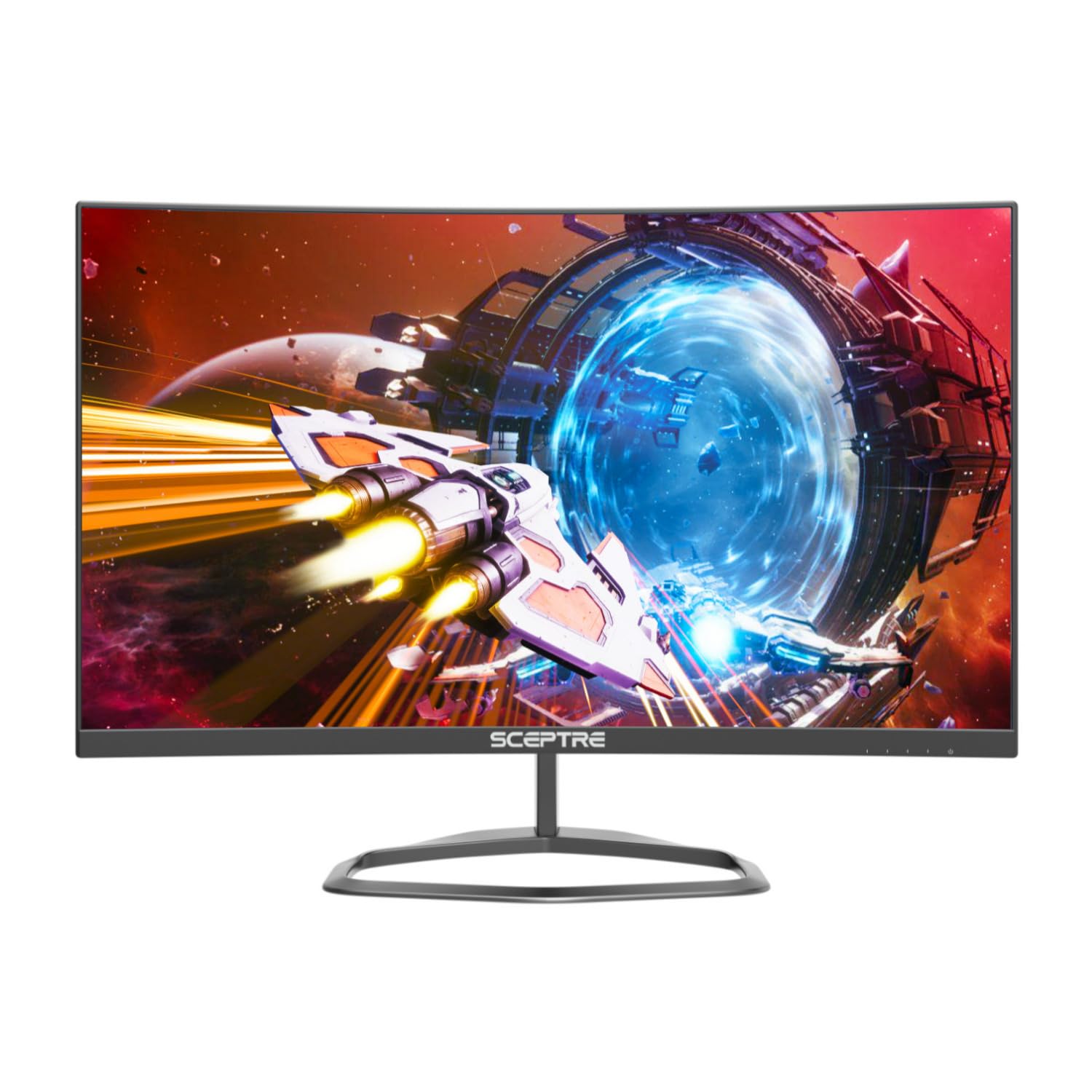 Sceptre Curved 24.5-inch Gaming Monitor up to 240Hz 1080p R1500 1ms DisplayPort x2 HDMI x2 Blue Light Shift Build-in Speakers, Machine Black 2023 (C255B-FWT240)