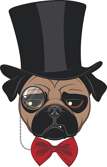 pug in a top hat