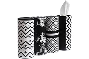 WINOO DESIGN Small Car Tissues Holder with Facial Tissues - 4PK - Tisses for Car Travel Tissue Tubes Box Container for Car Cup Holder Car Tissues Cylinder