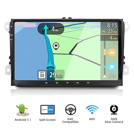 Android Autoradio 2 Din Car Stereo Compatible para Volkswagen VW SEAT SKODA POLO PASSAT TIGUAN GOLF Fabia Coche Navegacion GPS BT DAB WIFI | 9 ...