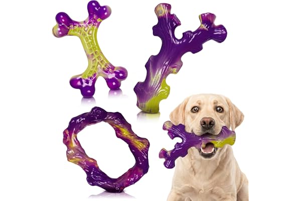 Frienhund Dog Toys for Aggresseive Chewers: Tough Dog Toy for Large Dogs, 3-Pack Indestructible Dog Toys to Keep Them Busy, D