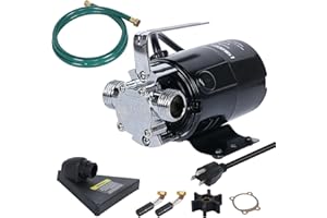 Limodot Water Transfer Pump, Portable Utility Pump With 6' Suction Hose Kit, 1/8'' Low Suction with Suction Strainer, Water Removal Pump, Idea for Bath Tub, Rain Barrel, Water Beds, Aquariums