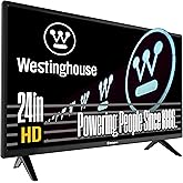 Westinghouse 24 Inch TV, HD LED Small Flat Screen Non-Smart Television, Works with Fire Stick, Roku, Apple TV, TiVo, Xumo, an
