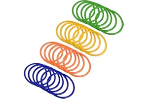 Carnival Ring-Toss Rings 8cm ID, 24 Pack Plastic Hoop for Outdoor Party Favor Game Booth (Blue, Green, Orange, Yellow)