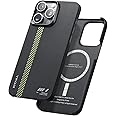 pitaka Case for iPhone 15 Pro Compatible with MagSafe, Slim & Light iPhone 15 Pro Case 6.1-inch with a Case-Less Touch Feeling, 600D Aramid Fiber Made [MagEZ Case 5 - Break The Line]