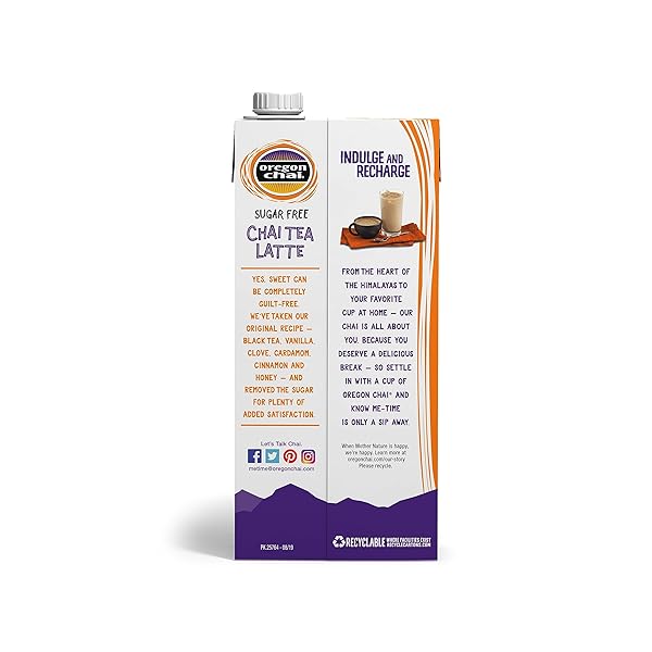 OREGON CHAI SUGAR FREE CHAI CONCENTRATE, 32 FLUID OUNCE (PACK OF 1)