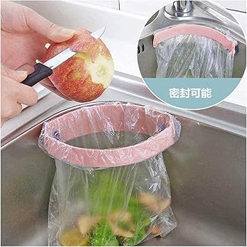 Amazon 三角コーナー ごみ袋ホルダー 開閉可能 吸盤式 生ごみ袋スタンド キッチン キッチン用ごみ箱 を広く使える さんかくコーナー いらず 省スペース 水切り袋ホルダー 防臭 ポリ袋エコスタンド ピンク Souker 三角コーナー 通販