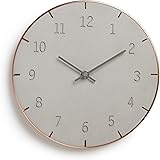 Umbra Piatto Wall Clock, Decorative Concrete and Copper Wall Clock, Made from Copper/Concrete, Doubles as Wall Décor, (10 inch diameter clock)