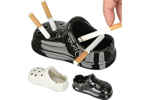 HUGUT Ceramic Ashtray, Ashtray for Indoor or Outdoor Use, Ash Holder for Smokers, Desktop Smoking Ash Tray for Home Office Decoration Good idea for Men Women