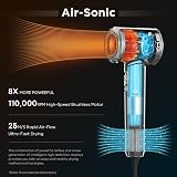 PARWIN PRO BEAUTY Air-Sonic Ionic Hair Dryer 110000 RPM Diffuser LED Auto-Wrap view 3