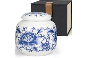 SIBRANT Small Urns for Human Ashes, Ceramic Memorial Mini Urns, Ceramic Urns for Female & Male Pet Ashes,Small Sharing Ash Keepsake with Exquisite Box Honor Your Loved One Lost（Blue &1S）