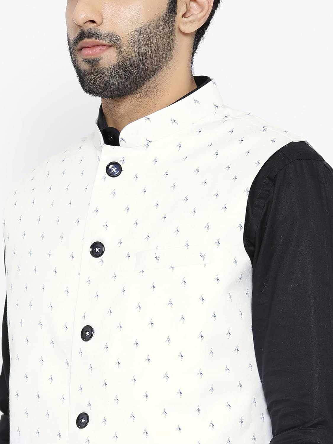 shaftesbury london men's cotton nehru jacket