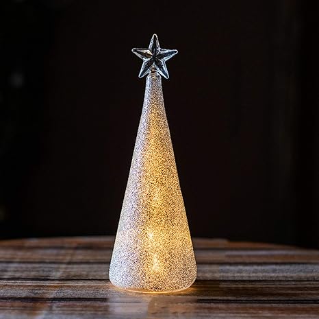 Amazon Co Jp テーブルトップのクリスマスツリーランプ Ledライト付きガラスのクリスマスツリー 夜の光 電池式 センターピースウィンドウ卓上マントルピース用 おもちゃ