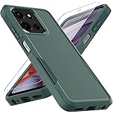 for Moto G 5G 2025 Case, [Military Grade Drop Tested] with Screen Protector, Dual Layer Protective Heavy Duty Cell Phone Cover Non-Slip Shockproof Case for Motorola Moto G 5G 2025 (Dark Green)