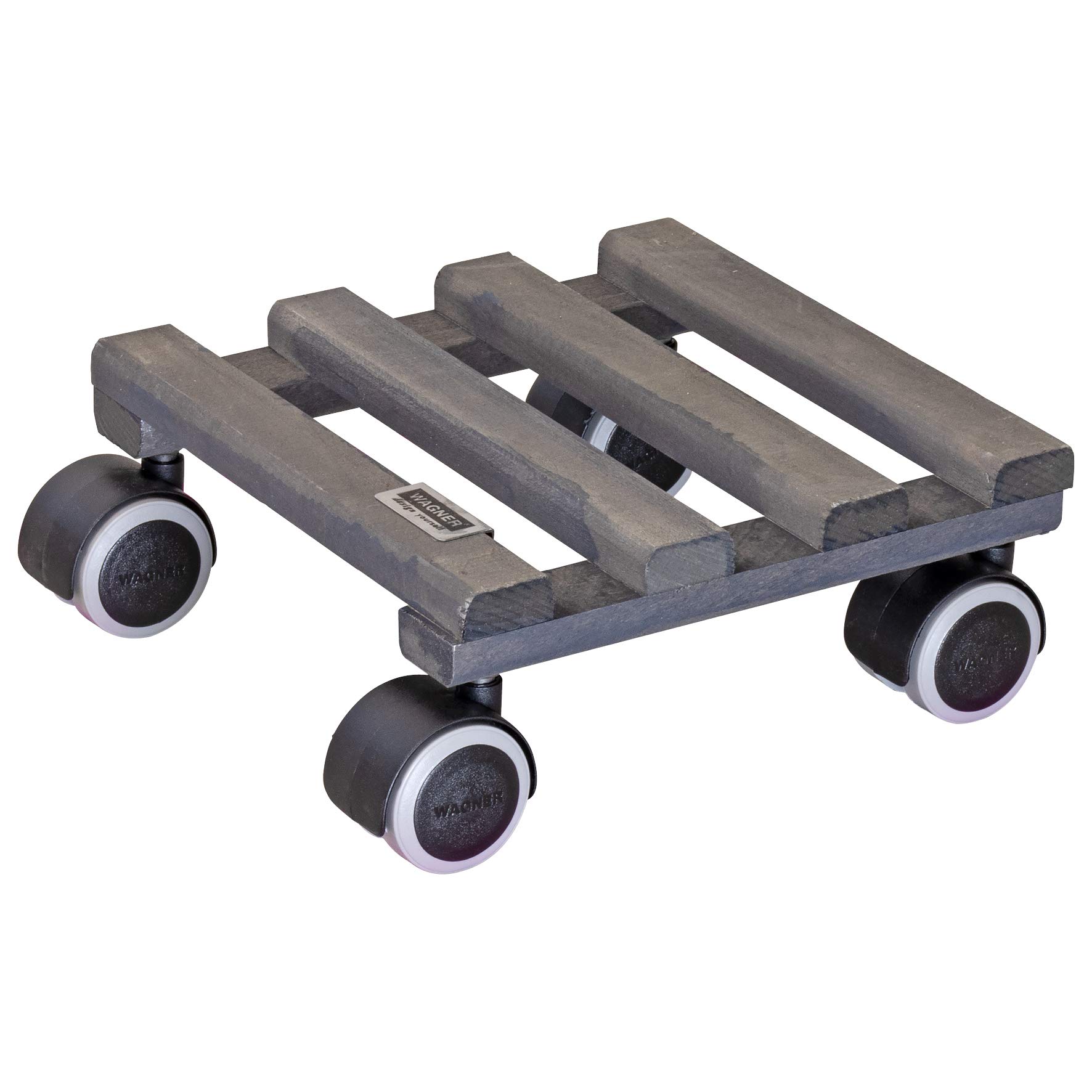 WAGNER Plant trolley VINTAGE 19 x 19 x 8 cm I Plant trolley for indoor use I Flower trolley made of FSC®-certificated solid wood, beech vintage I Load capacity 50 kg I Made in EU - 20081001