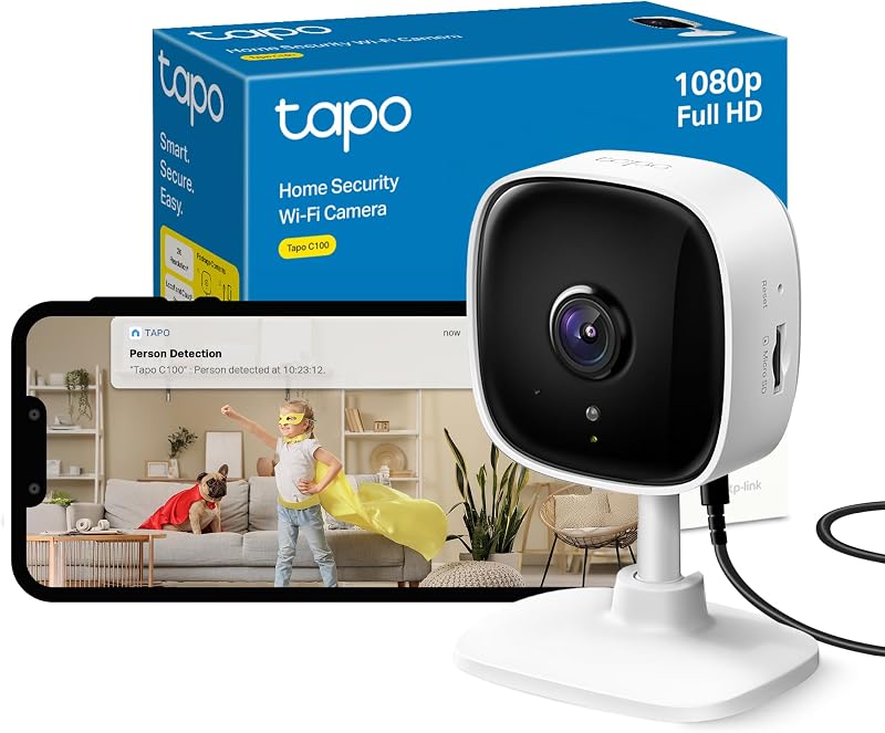 Tapo C100 Indoor Wi Fi Baby Monitor Camera 1080p Night Vision Two Way Audio
